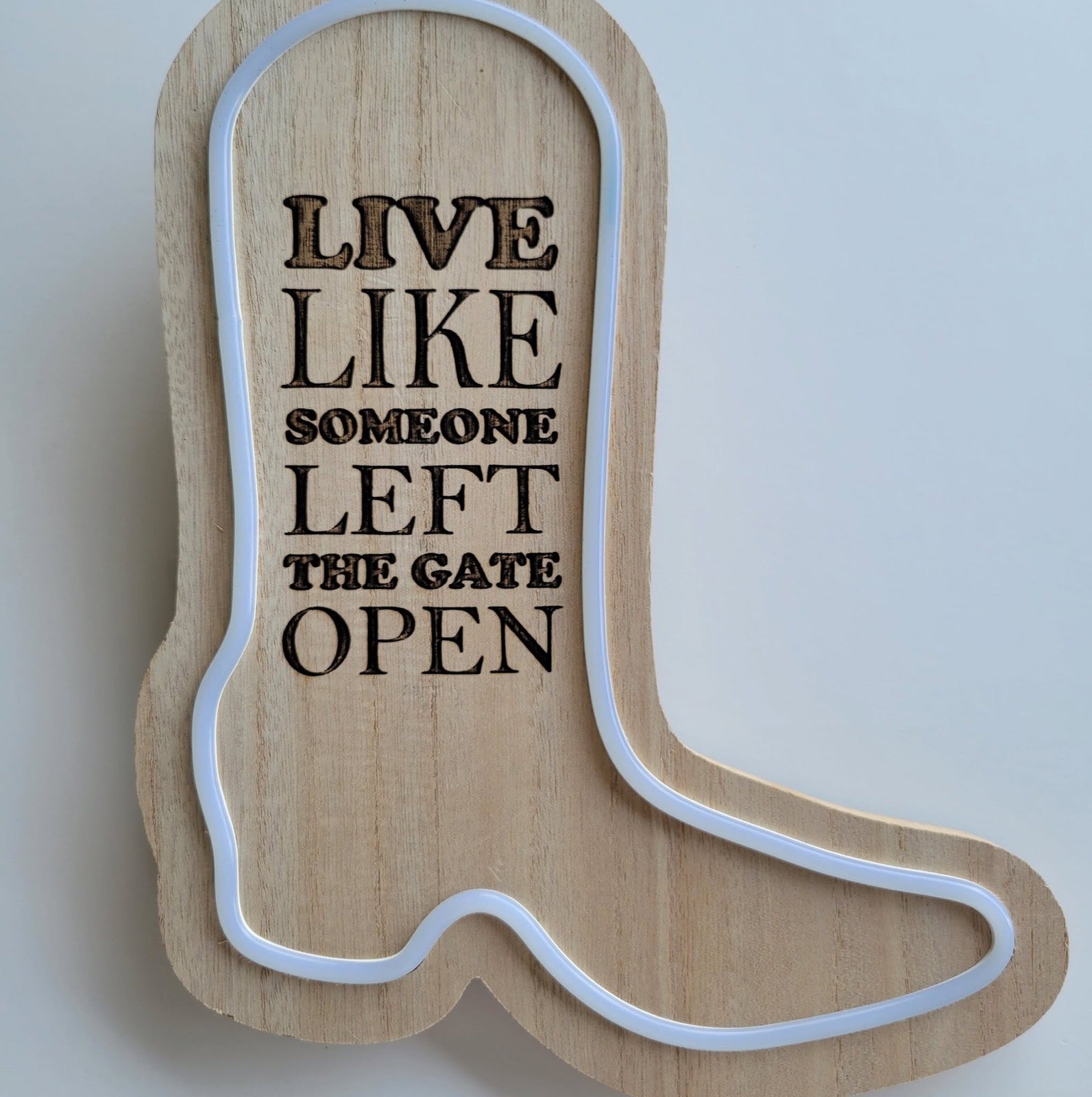 Custom engraved boot sign